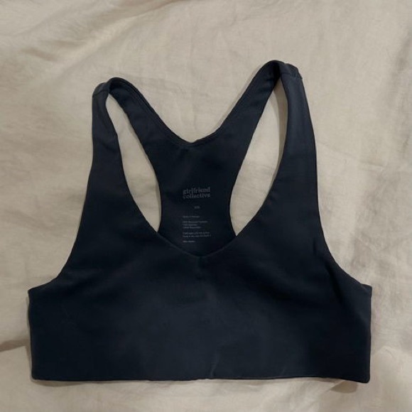 Girlfriend Collective Lola V-Neck Bra (Midnight) - Picture 2 of 4